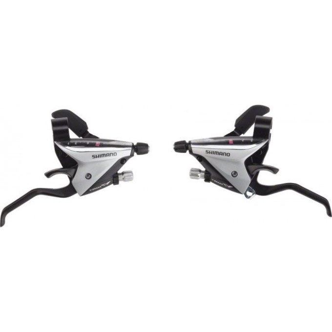 Шифтер/Тормозная ручка SHIMANO ACERA, EF65, левый/правый, 3X8 скоростей, трос+оплетка, черный ESTEF65P8A3L
