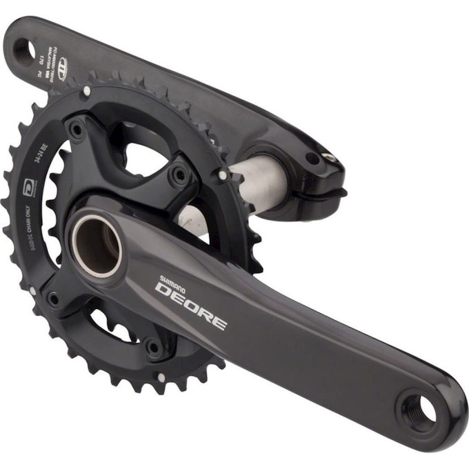 Система SHIMANO DEORE, M6000-2, 170 мм, интегрированный вал, 10 скоростей, 34/24T без каретки черный EFCM6000CX44X